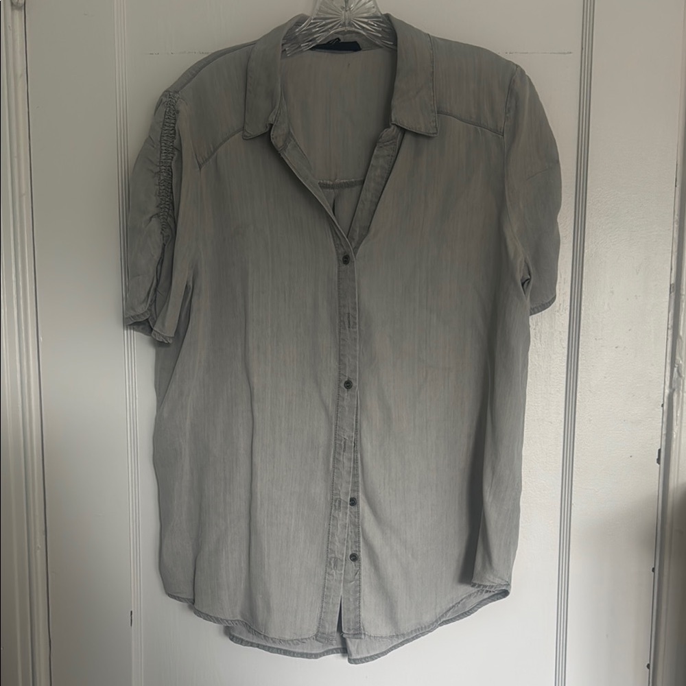 Women’s Super Soft Gray Button Up Blouse